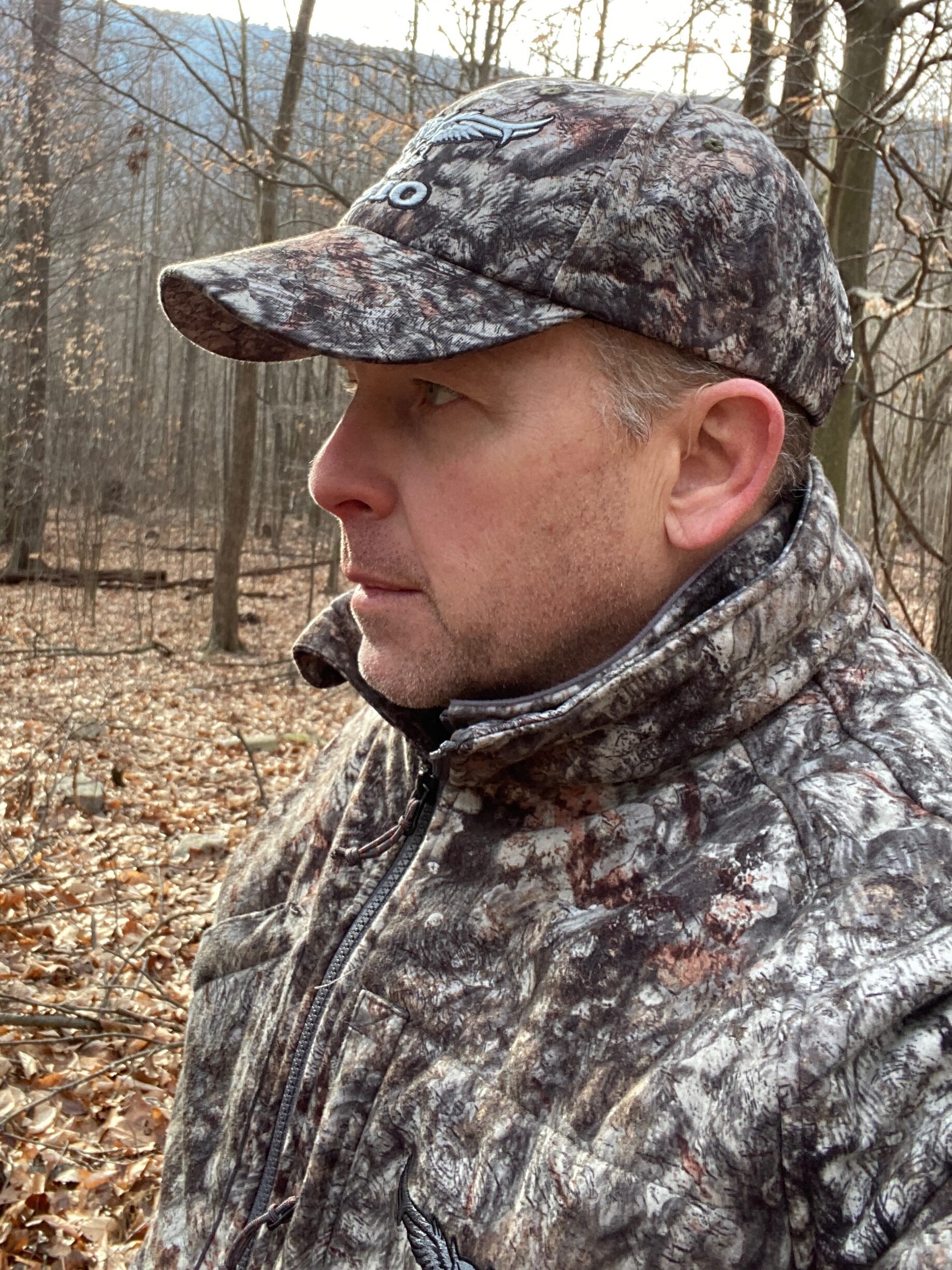 Wearing My Sherpa-lined Jacket with Core Warmth Vest and Cap.