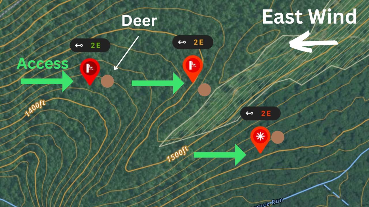 How to hunt the wind for deer hunting with the wind in your face for access and stand locations.