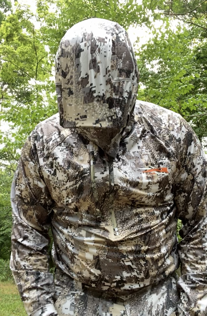 Sitka Equinox Guard Hoody fits over the brim of your hat for full coverage