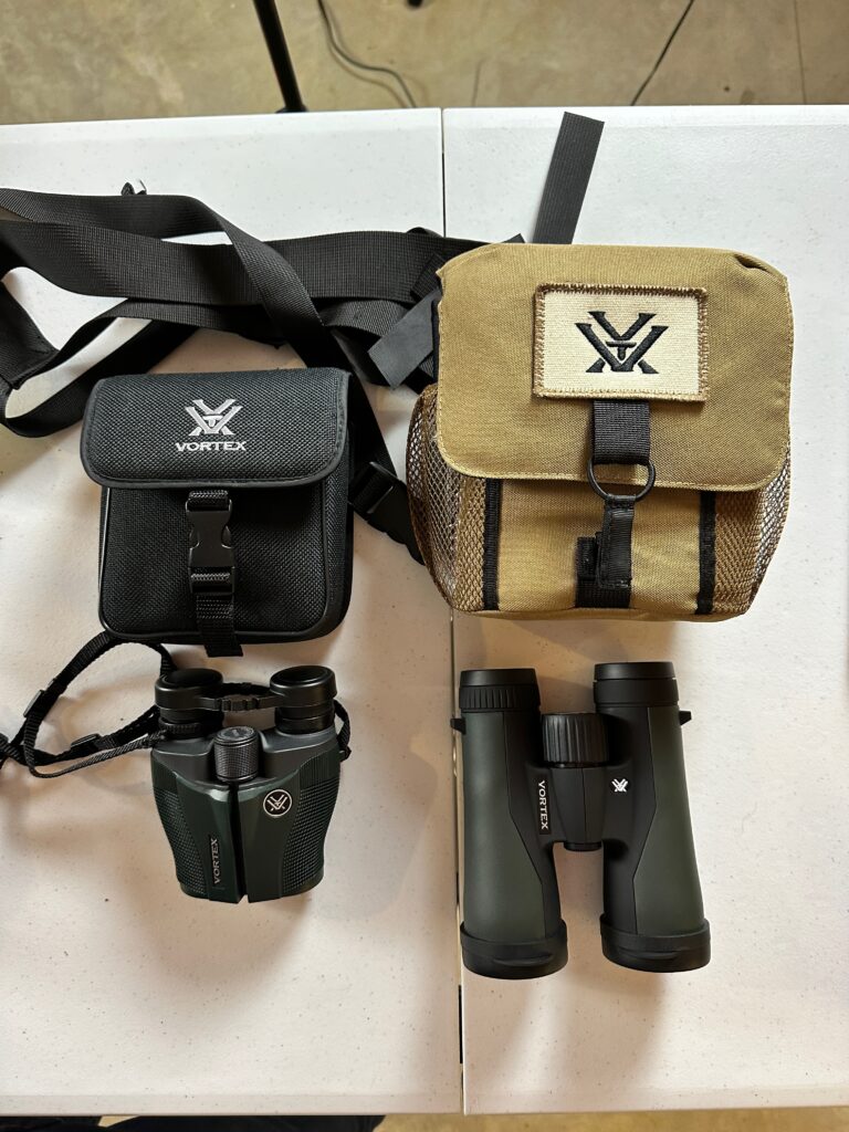 I am using the Vortex Vanquish and Vortex Crossfire HB Binoculars this season.