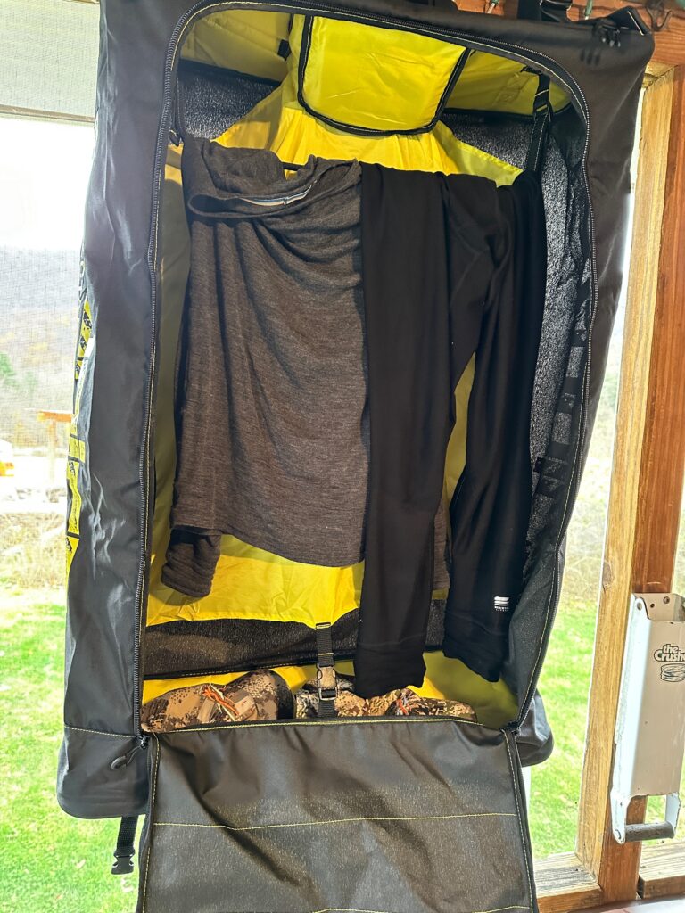 Ozonics Dry Wash Bag loaded and ready to use.
