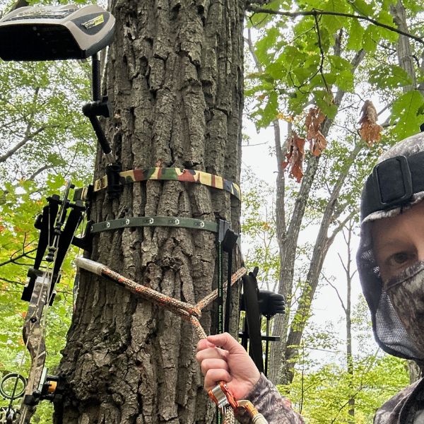 Ozonics HR500 mounted in the tree I was saddle hunting from.